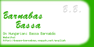barnabas bassa business card